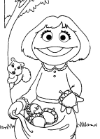 A coloring page of sesame street